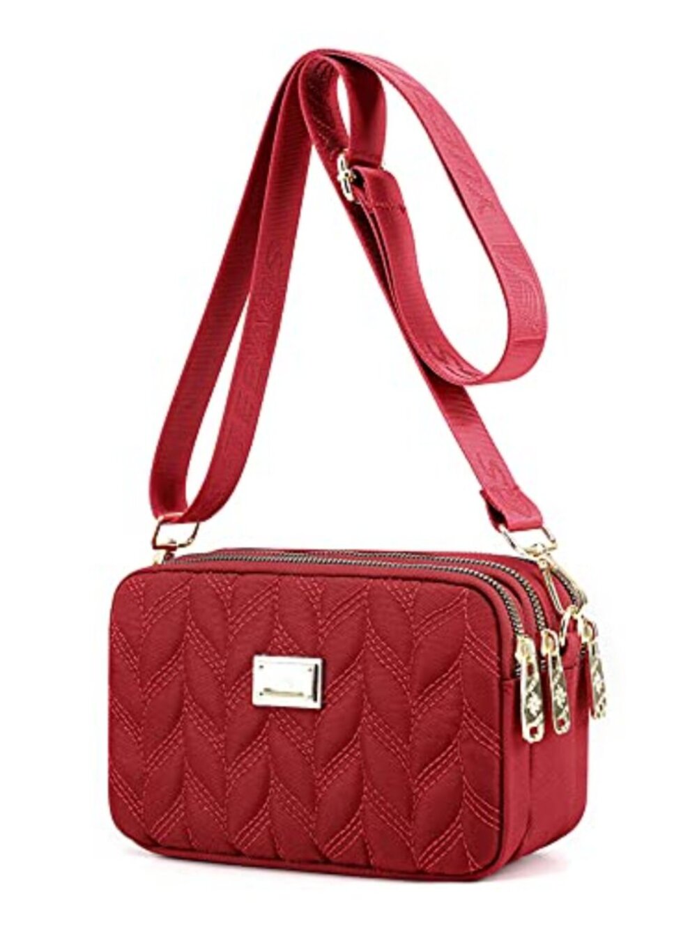 Quilted Nylon Crossbody Bag Small Cell Phone Purse Adjustable Strap Women